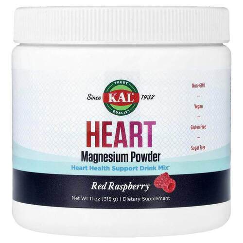 KAL,Heart Magnesium Powder, Red Raspberry, 11 oz (315 g)