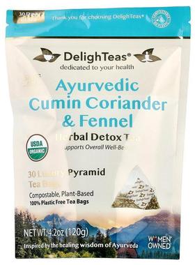 DelighTeas,Ayurvedic Cumin Coriander &amp; Fennel, Herba