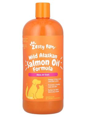Zesty Paws,Wild Alaskan Salmon Oil Formula, For Dogs & Cats,