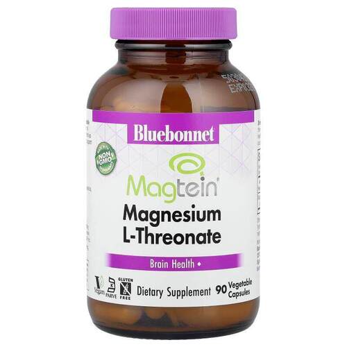 Bluebonnet Nutrition，Magtein®L-苏糖酸镁，90粒植物胶囊