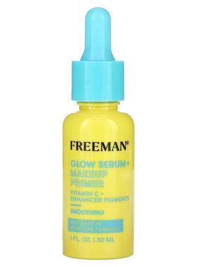 Freeman Beauty,亮泽精华 + 隔离霜，柔滑，1 液量盎司（30 毫升