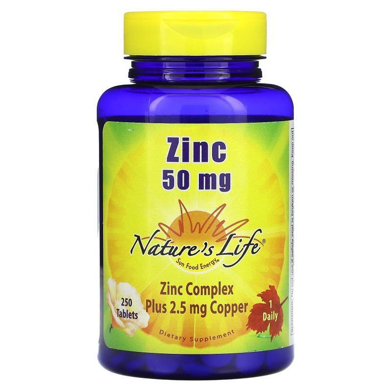 Nature's Life,Zinc, 50 mg, 250 Tablets