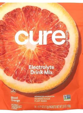 Cure Hydration,电解质饮品混合物，血橙味，14 包，每包 0.27 盎