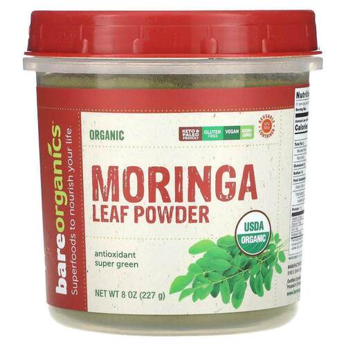 BareOrganics,Organic Moringa Leaf Powder, 8 oz (227 g)