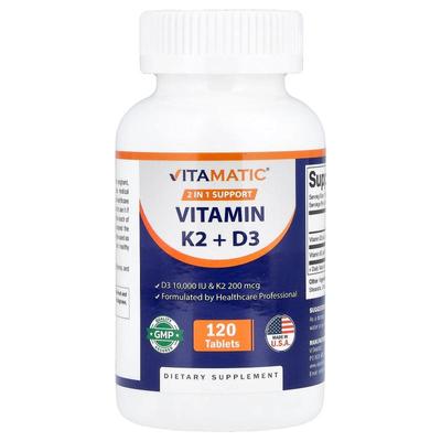 Vitamatic,Vitamin K2 + D3, 120 Tablets