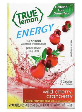 True Citrus,True Lemon，能量，野黑莓石榴，6包，0.57盎司（16.