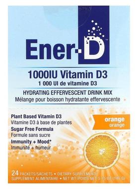 Ener-C,Ener-D, Vitamin D3 Hydrating Effervescent Drink Mix