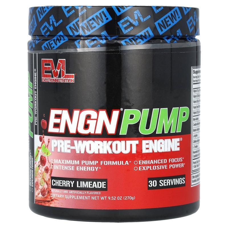 EVL,Engn Pump, Pre-Workout Engine, Cherry Limeade