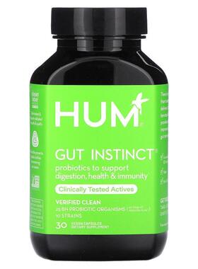 HUM Nutrition,Gut Instinct，30 粒全素胶囊