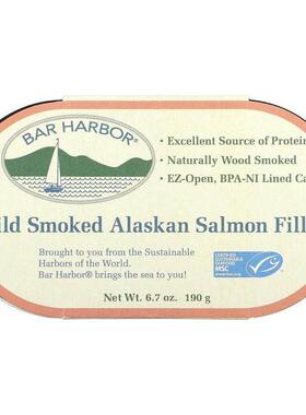 Bar Harbor，野生烟熏阿拉斯加鲑鱼片，190克