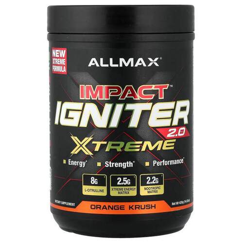 ALLMAX,Impact™ Igniter Xtreme 2.0, Orange Krush, 14.82 oz (4