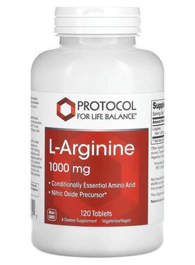 Protocol for Life Balance,L-Arginine, 1,000 mg, 120 Tablets