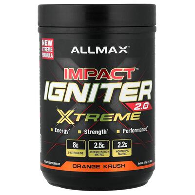 ALLMAX,Impact™ Igniter Xtreme 2.0, Orange Krush, 14.82 oz (4