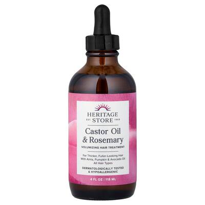 Heritage Store,Castor Oil & Rosemary, Volumizing Hair Treatm