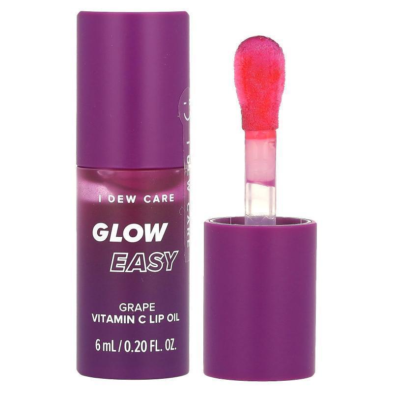 I Dew Care,Glow Easy, Vitamin C Lip Oil, Raspberry, 0.20 fl