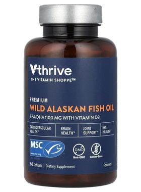 Vthrive,Premium Wild Alaskan Fish Oil, 60 Softgels