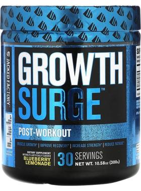 Jacked Factory,Growth Surge，锻炼后配方，蓝莓柠檬水味，10.58