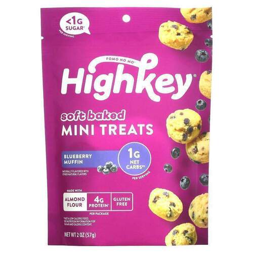 HighKey,Soft Baked Mini Treats，香蕉坚果松饼，2 盎司（57 克