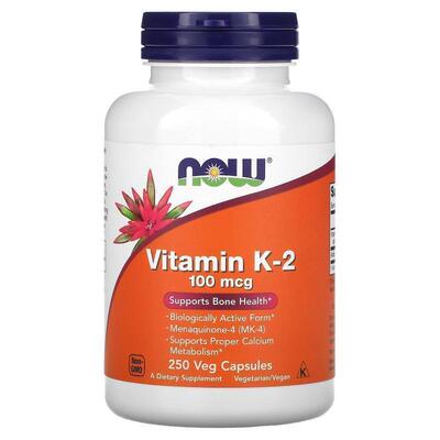 Now诺奥维生素K2胶囊生物活性形式甲基萘醌-4(MK-4)骨骼健康钙代