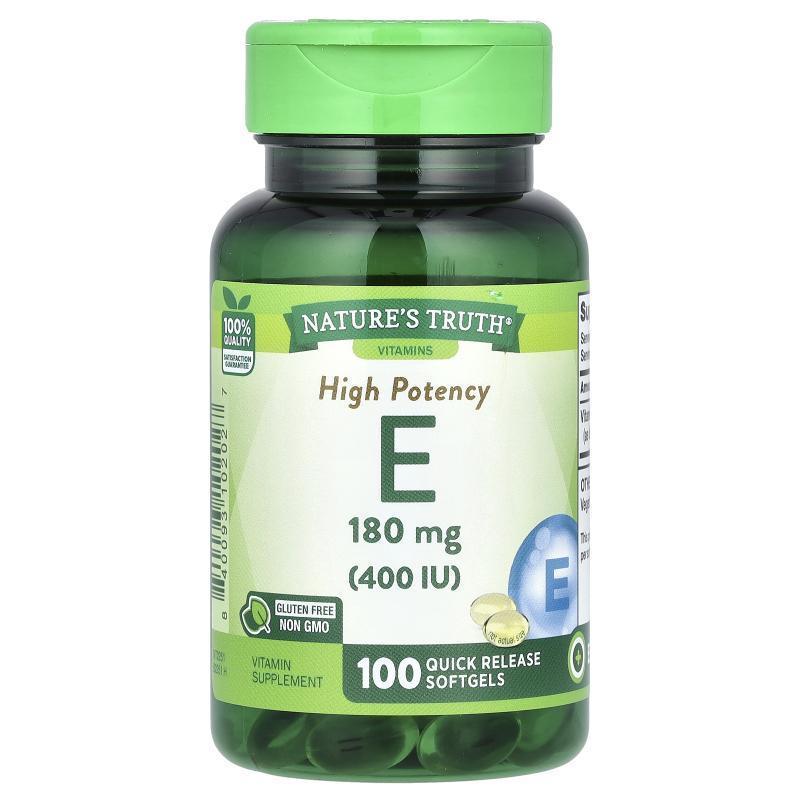 Nature's Truth,Vitamin E, High Potency, 180 mg (400 IU), 100