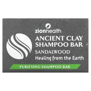 Zion Health,Ancient Clay, Shampoo Soap Bar, Sandalwood, 6 oz