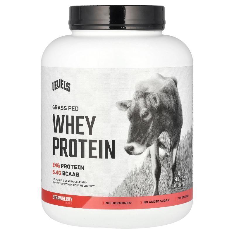 Levels,Grass Fed Whey Protein Powder, Strawberry, 5 lb (2.27