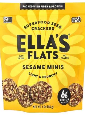 Ella's Flats,Superfood Seed Crackers, Sesame Minis, 4 oz (11
