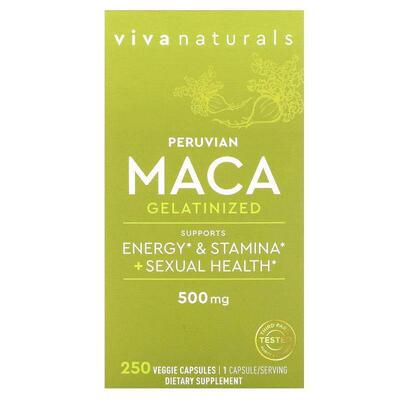 Viva Naturals,Peruvian Maca Gelatinized , 500 mg&amp;amp