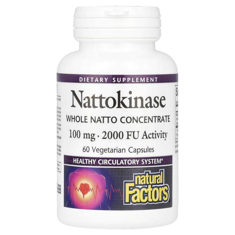 Natural Factors,纳豆激酶，100 毫克，60 粒素食胶囊