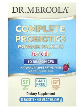 Mercola博士,儿童完整益生菌粉包，天然树莓，100 亿 CFU&amp