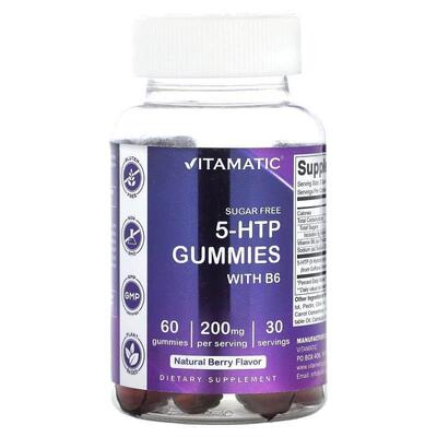 Vitamatic,5-HTP 软糖，含 B6，天然浆果，100 毫克，60 粒