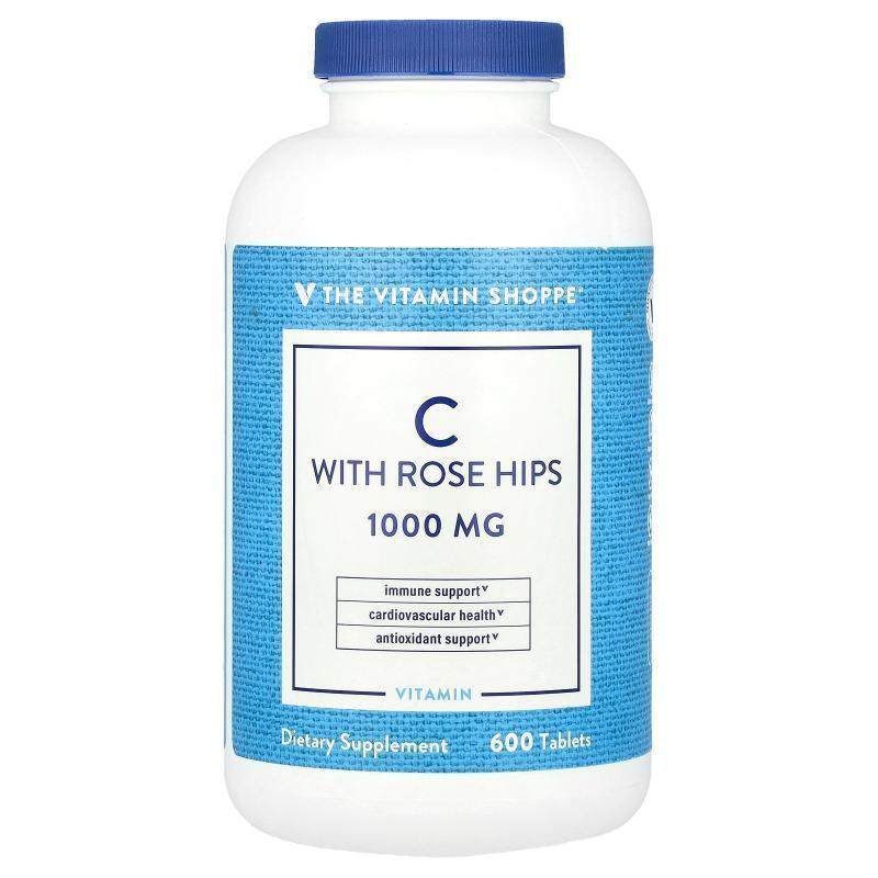 The Vitamin Shoppe,含玫瑰果的维生素 C，600 片