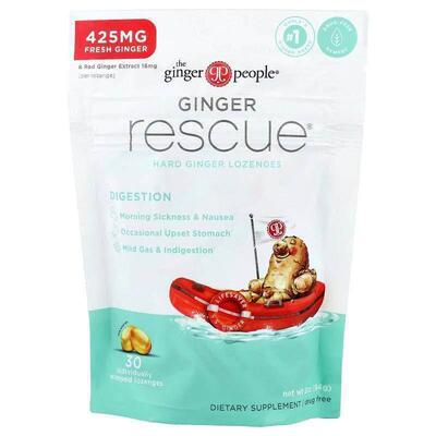The Ginger People,Ginger Rescue®, Hard Ginger Lozenges, 30 L