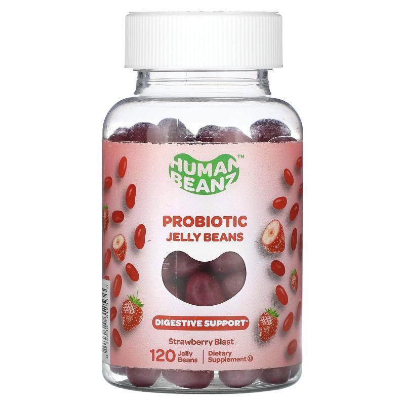 Human Beanz,Probiotic Jelly Beans, Strawberry Blast, 120 Jel