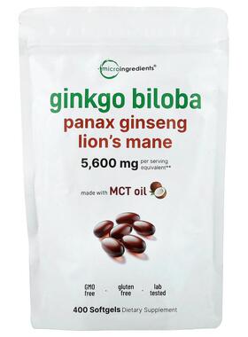 Micro Ingredients,Ginkgo Biloba, Panax Ginseng, Lion's Mane,