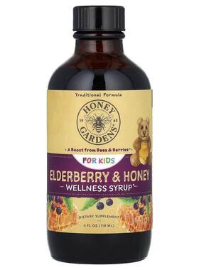 Honey Gardens,For Kids, Wellness Syrup, Elderberry &amp;
