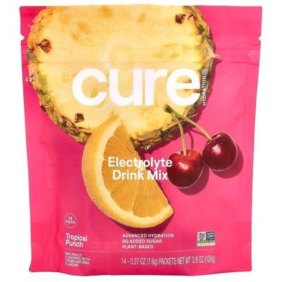Cure Hydration,Electrolyte Drink Mix, Tropical Punch, 14 Pac
