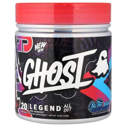 Ghost,Legend® All Out Pre-Workout, Blue Raspberry
