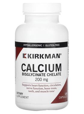 Kirkman Labs,Calcium Bisglycinate Chelate, 200 mg, 120 Capsu