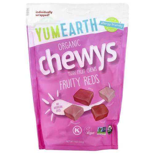 YumEarth,Organic Chewys™, Fruity Reds, 5 oz (142 g)