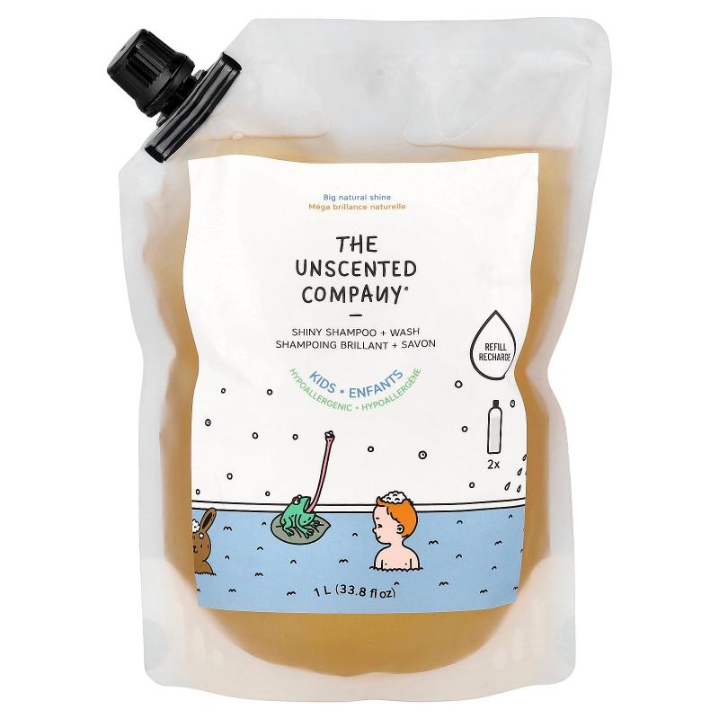 The Unscented Company,儿童闪亮洗发+沐浴露，补充装，无香型，3