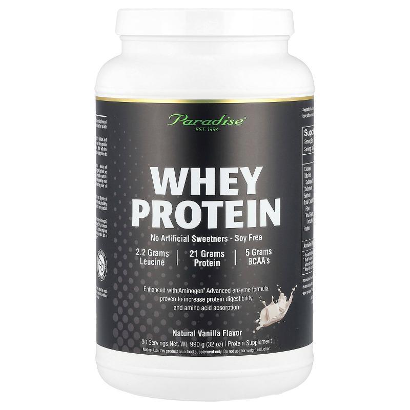 Paradise Herbs,Whey Protein, Natural Vanilla, 32 oz (990 g)
