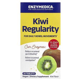 Enzymedica,Kiwi Regularity,猕猴桃口味,30 片咀嚼片
