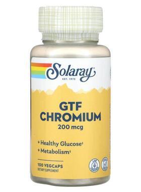 Solaray,GTF Chromium, 200 mcg, 100 VegCaps