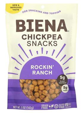 BIENA,鹰嘴豆零食，烤蜂蜜，5 盎司（142 克）