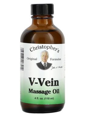 Christopher's Original Formulas,V-Vein 按摩油，4 液量盎司（1
