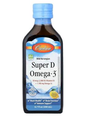 Carlson,Wild Norwegian Super D Omega-3®, Natural Lemon, 6.7