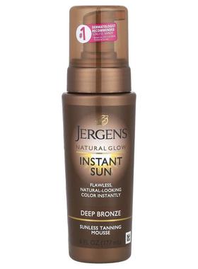 Jergens,Natural Glow Instant Sun 调色着色摩丝，浅铜色，6 液1