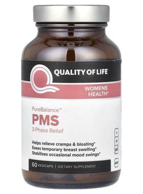 Quality of Life Labs,PureBalance PMS 3-Phase Relief, 60 Vegi
