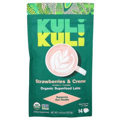 Kuli Kuli,有机 SuperFood 拿铁，草莓奶油，4.43 盎司（125.5 克